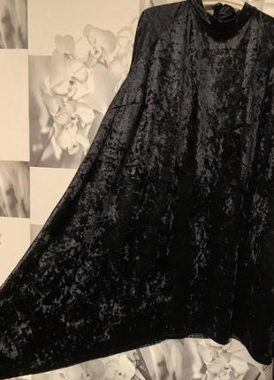 Черное бархатное бархатное платье ❤️2 фото