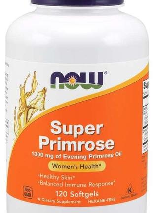 Спеціальний продукт now super primrose 1300 mg softgels 120 капсул (4384302736)