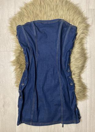 Джинсовое платье со шнуровкой ( 50 рр)3 фото