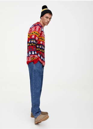 Свитер pull&bear merry x-mas цвет разноцветный m мех383 фото