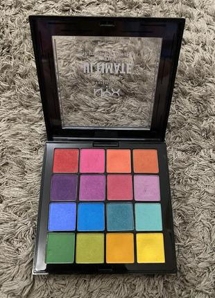 Палетка тіней для очей nyx professional makeup ultimate shadow palette відтінок 04 brights оригінал