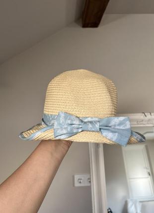 Стильная летняя шляпа женская 57см объем соломенная пляжная шляпа с бантом панама соломенная2 фото
