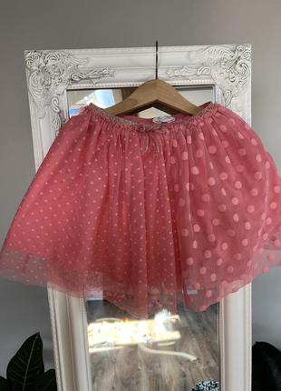 Юбка для девочки 2-4р юбка h&amp;m в горох из фатина розовая юбка1 фото