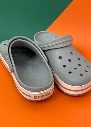 Крокси сабо original crocs crocband light grey/bright coral сірі2 фото