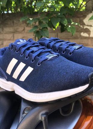 Синие мужские кроссовки adidas zx flux, адидас. 42 - 43 размер. оригинал4 фото