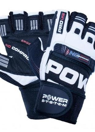 Перчатки для фитнеса и тяжелой атлетики power system ps-2700 no compromise black/white l1 фото