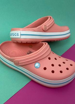 Женские кроксы сабо original crocs crocband mellon ice/blue