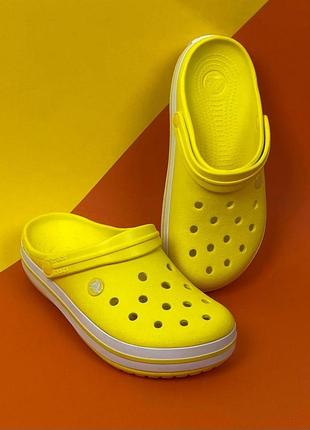 Кроксы сабо унисекс original crocs crocband lemon желтые1 фото