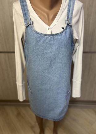 Bershka сарафан джинсовый летнее платье6 фото