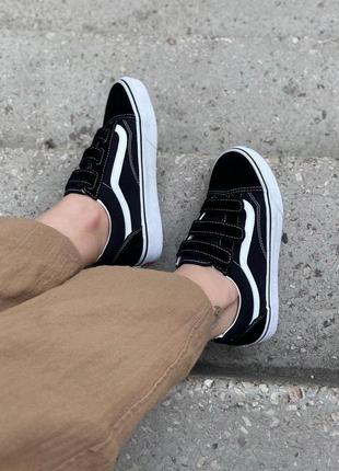 Женские кеды vans old skool v black white 38-39-409 фото