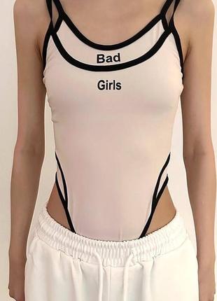 Стильные боди bad girls с двойными бретелями2 фото