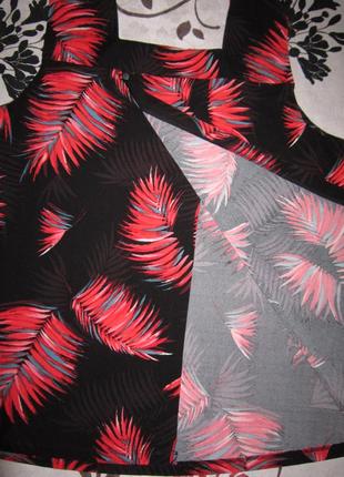 Красивая блуза трапеция яркий принт "перышки" sale5 фото