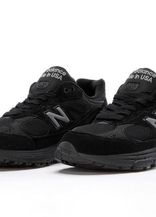 Чоловічі чорні кросівки new balance 993 triple black( нью беленс 993 повністю чорні замшеві)7 фото