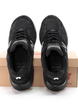 Чоловічі чорні кросівки new balance 993 triple black( нью беленс 993 повністю чорні замшеві)6 фото