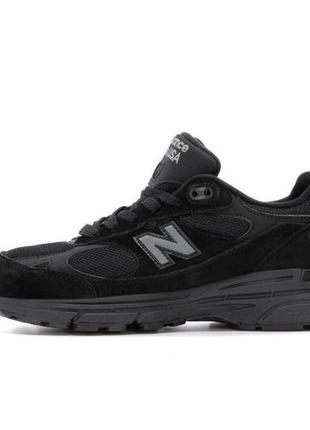 Чоловічі чорні кросівки new balance 993 triple black( нью беленс 993 повністю чорні замшеві)4 фото