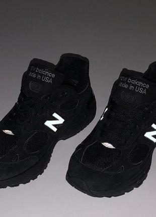 Чоловічі чорні кросівки new balance 993 triple black( нью беленс 993 повністю чорні замшеві)9 фото