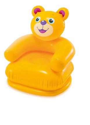 Дитяче надувне крісло «ведмедик» intex 68556, 65 х 64 х 74 см, жовте
