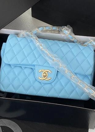 Женская сумка шанель синяя chanel 2.55 blue