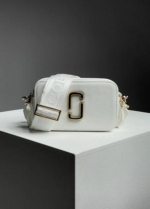 Женская сумка марк джейкобс белая marc jacobs the snapshot white/gold