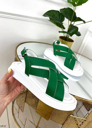 Кожаные босоножки5 фото