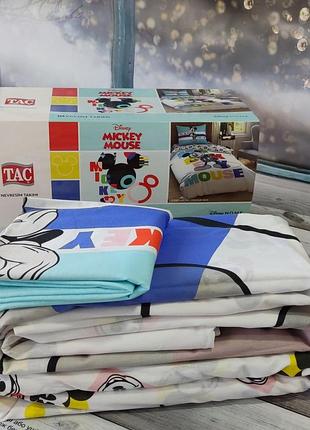 Постільна білизна полуторна дитяча з ранфорсу tac mickey mouse
