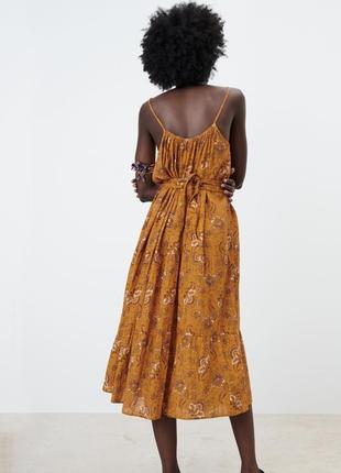Сукня сарафан міді zara з квітковим принтом2 фото