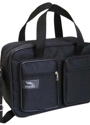 Мужская сумка через плечо удобная портфель а4 черная
