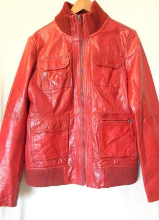 Кожаная куртка tom tailor в стиле кежуал распродажа р.м9 фото
