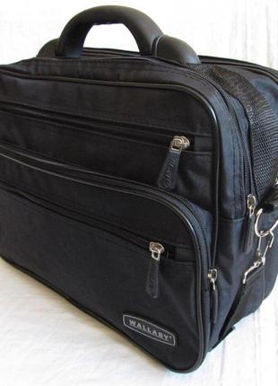 Мужская сумка через плечо папка портфель а4 черная