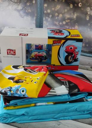 Постельное белье полуторное детское ранфорс tac ricky zoom