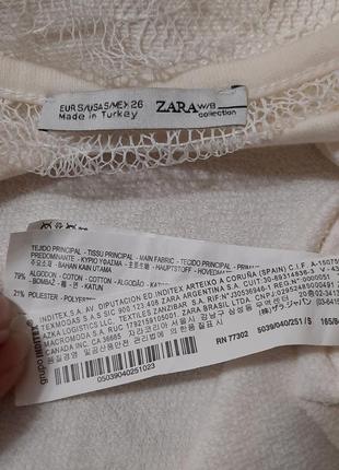 Блуза футболка zara р. s блуза хлопок котон кружево10 фото