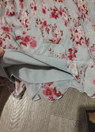 Шикарная женская блуза плиссе в цветочный принт5 фото