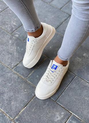 Женские кроссовки adidas samba beige   #адидас10 фото