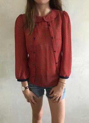 Стильная легкая блуза блузка в сердечках atmosphere размер м1 фото