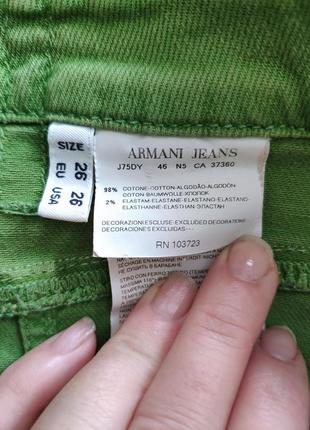 Від боенду преміум класу armani jeans жіночі джинси прямі зелені7 фото