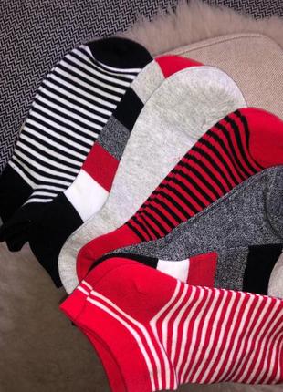 Носки шкарпетки мужские набор reserved в полоску низкие7 фото