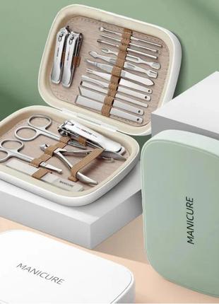 Набор для маникюра и педикюра из нержавеющей стали в сумке 18 предметов manicure