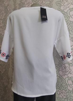 Стильна блузка кофтинка шифон орнамент вишивка5 фото
