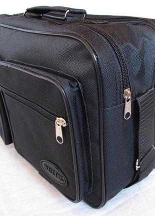 Мужская сумка через плечо барсетка папка портфель а4 черная3 фото
