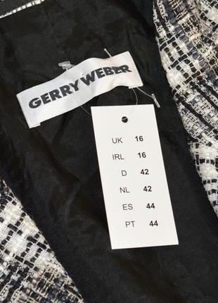 Брендовый пиджак жакет блейзер в клетку gerry weber вискоза этикетка4 фото
