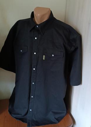 Брендові чоловіча чорна сорочка на короткий рукав/ сорочка на застібки від underground