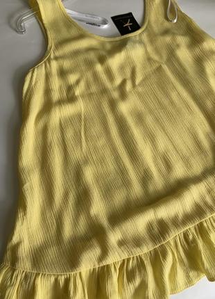 Желтая блуза из структурной вискозы р.147 фото
