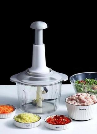 Ручний подрібнювач, тертка для овочів і фруктів із контейнером food processor