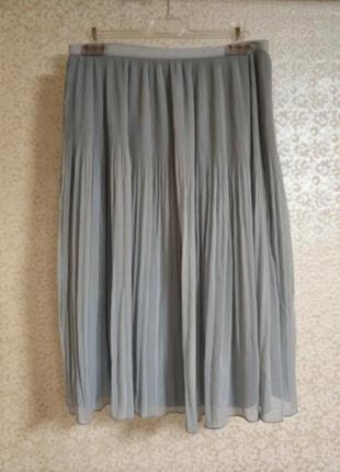 Трендовая юбка юбка плиссе плиссированная сборка гофре плиссе бренд зара zara basic, р.s1 фото