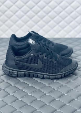 Кроссовки слипоны мужские летние сетка nike free run 3.0 черные найк фри ран9 фото