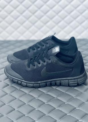 Кроссовки слипоны мужские летние сетка nike free run 3.0 черные найк фри ран8 фото