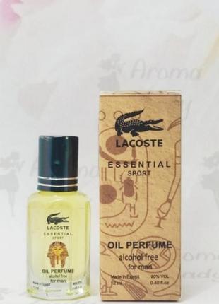 Оригинальный масляный парфюм lacoste essential sport (лакоста эссеншиал спорт) 12 мл