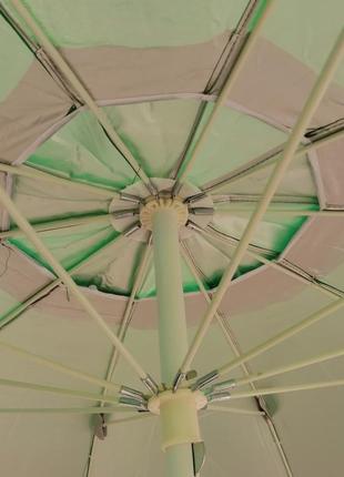 Зонт 2,5м, 10 спиц, торговый, садовый, пляжный, серебро, клапан.6 фото