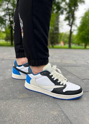 Чоловічі кросівки travis scott x fragment x jordan 1 low  41-464 фото