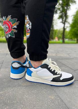 Чоловічі кросівки travis scott x fragment x jordan 1 low  41-46